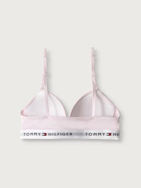 Tommy Hilfiger trojuholníková podprsenka detská ružová