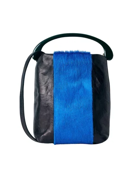 Torebka Dries Van Noten skórzana niebieska