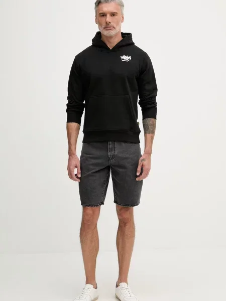 Alpha Industries mikina s kapucňou pánska s bavlnou Signature biela