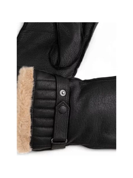 Rękawiczki Barbour skórzane czarne