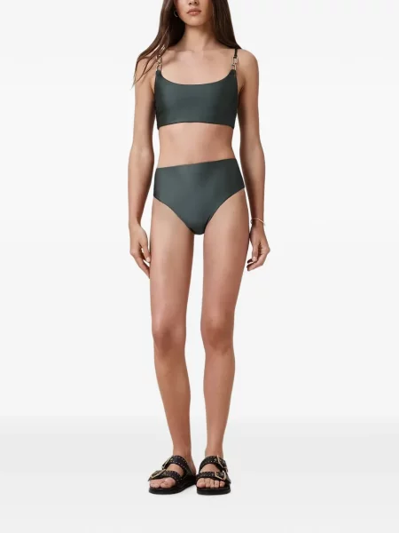 Bikini Allsaints cu talie înaltă verde