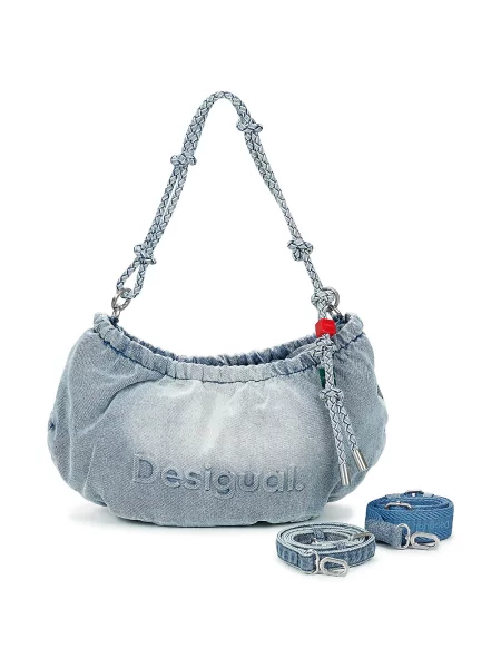 Crossbody torbica Desigual z avtogramom modra