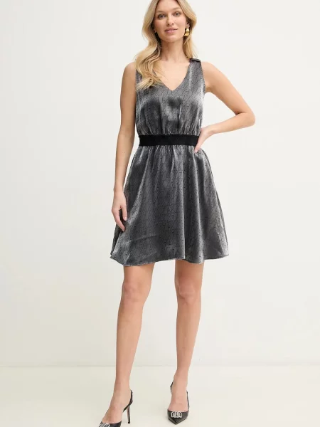 Armani Exchange sukienka mini rozkloszowana szary