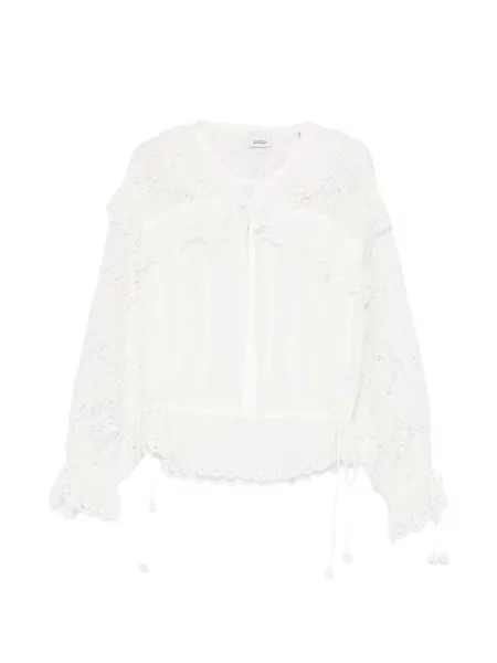 Bluză Isabel Marant cu broderie cu cordon alb