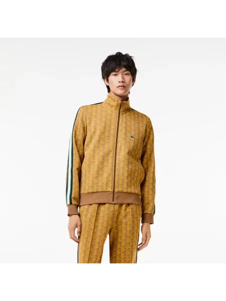 Lacoste Paris żakardowa bluza z monogramem zapinana na