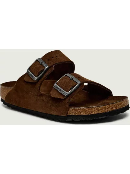 Birkenstock Șlapi Arizona SFB LEVE | narrow fit | piele întoarsă maro