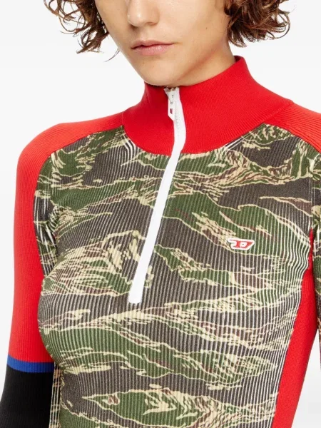 Rochie Diesel cu dungi de costum verde