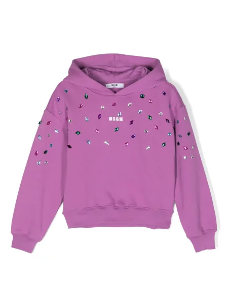 Bluza z kapturem dziecięca Msgm fioletowa