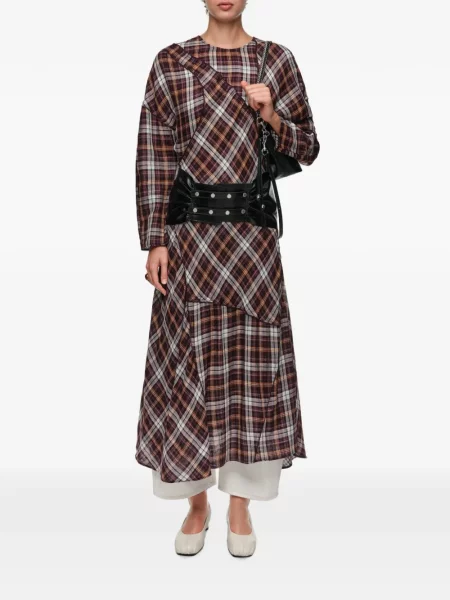 Rochie Bimba Y Lola în carouri cu garnet roșu