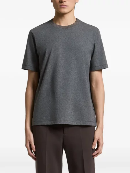 Tricou Peserico cu decolteu rotund cu autograf gri