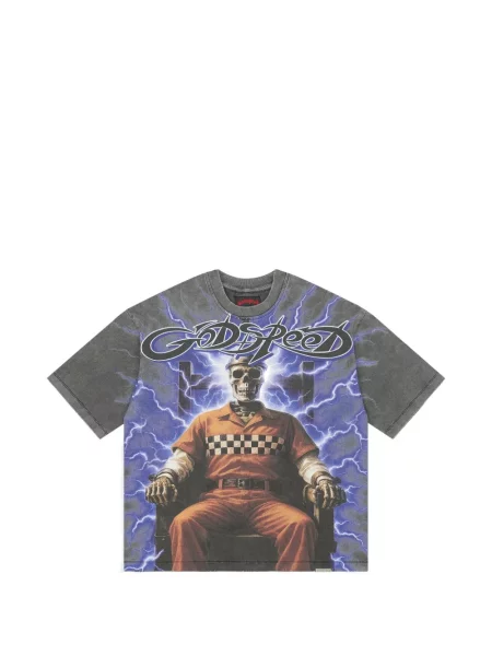 Tricou Godspeed cu imagine gri