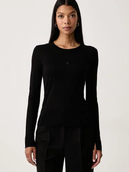 Tricou cu mânecă lungă Patrizia Pepe negru