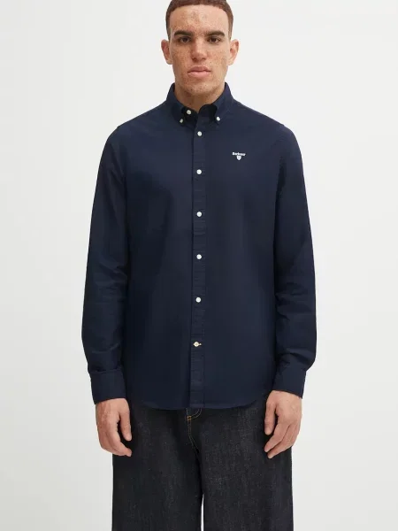 Сорочка Barbour Oxtown slim комір button-down синій