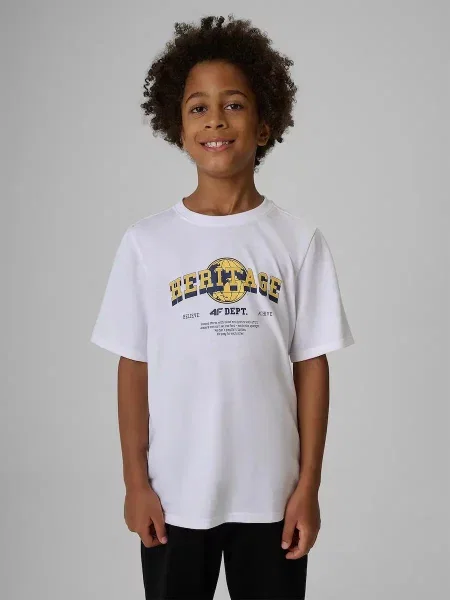 T-shirt chłopięcy 4F biała