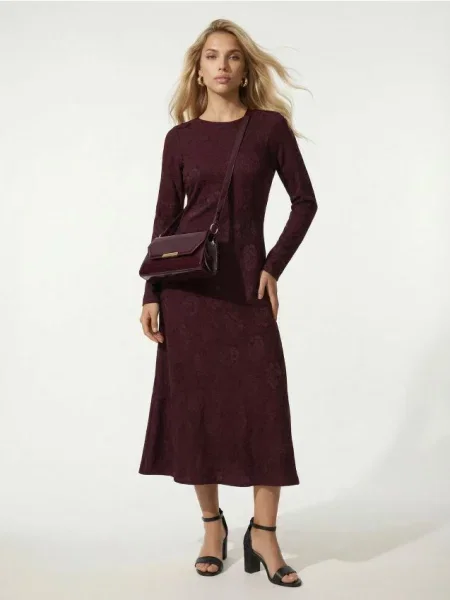 Жаккардовое макси платье Sinsay в цветочек с принтом