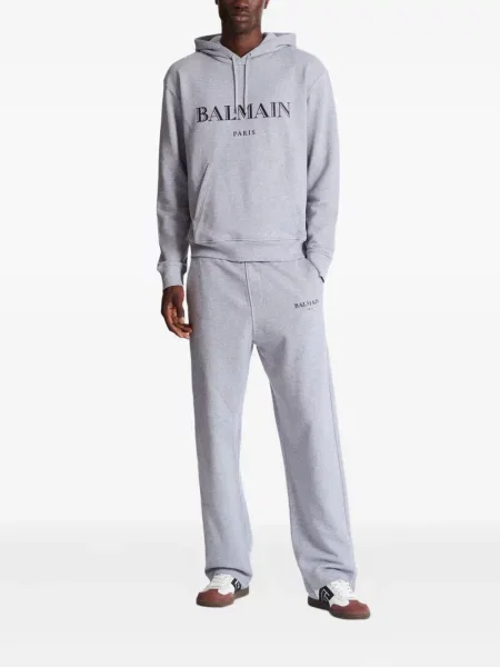 Hanorac cu glugă Balmain cu imagine gri
