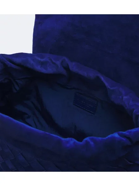 Semišová kabelka Bottega Veneta modrá