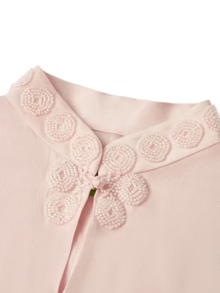 Rochie Shanghai Tang asimetrică roz