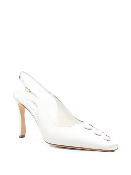 Pantofi cu toc Manolo Blahnik slingback alb
