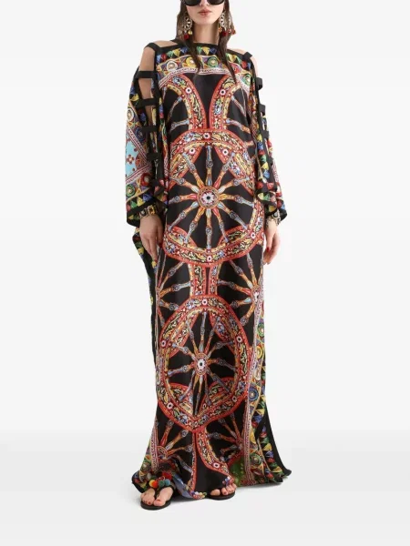 Rochie Dolce & Gabbana cu imagine din țesătură twill negru