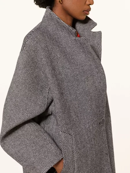 Essentiel Antwerp Oversized Kabát Kabala tmavě / světle šedá
