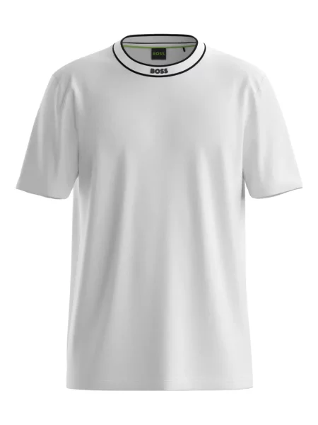 Gulerat tricou Boss cu dungi alb