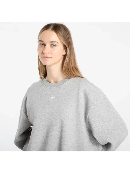 Mikina adidas Ess Crew Fl Os Medium Grey Heather S šedá