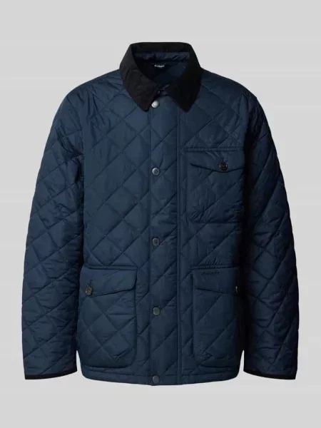 Kurtka pikowana o kroju regular fit z kołnierzykiem w kontrastowym kolorze model HORNBY' Barbour granatowa