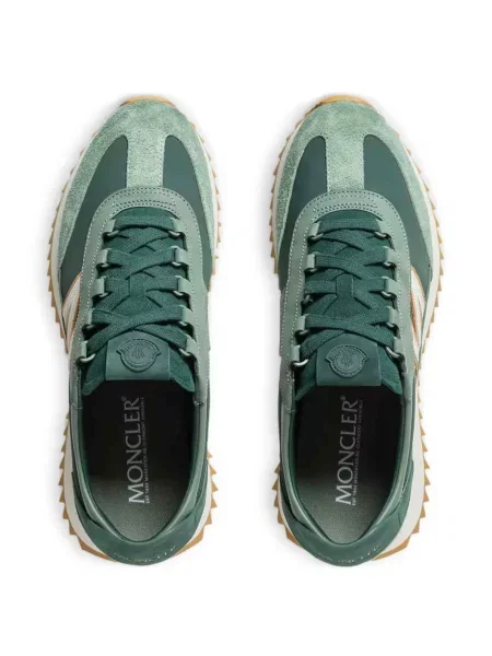 Sneakerși Moncler din piele de căprioară verde