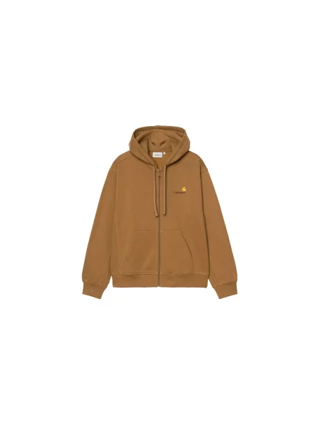 Carhartt WIP Hooded American Script Jacket Hamilton Brown Mężczyźni Kurtki Carhartt WIP Jasnobrązowy Size: L brązowa