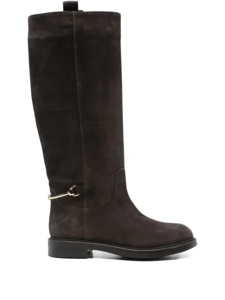 Botine Doucal's din piele de căprioară cu cataramă maro