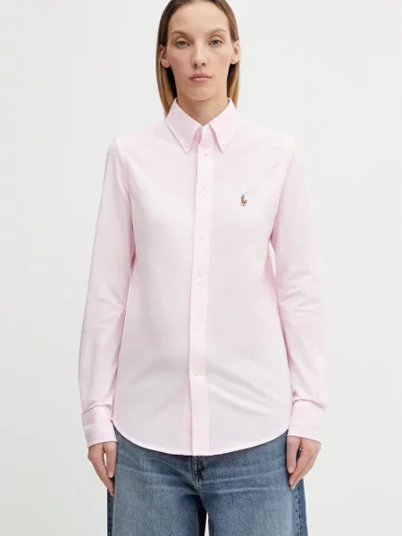 Polo Ralph Lauren Bluzki Kobieta XS Miękka koszula z dżerseju Heidi różowy