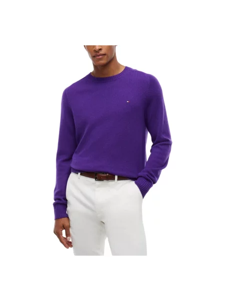 Sweter Tommy Hilfiger wełniany fioletowy