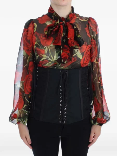 Cu centură curea Dolce & Gabbana cu șireturi din dantelă negru