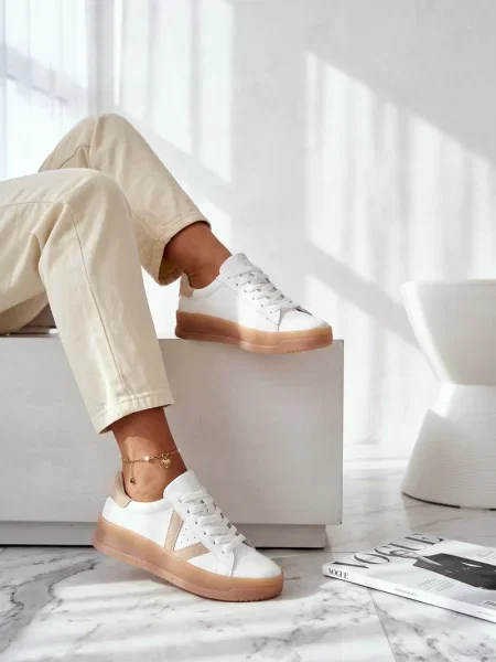 Usnjene superge Vinceza bela