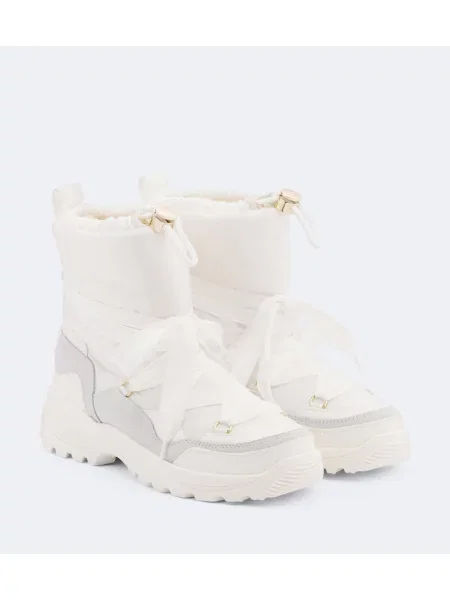 Botine Bogner din piele de căprioară alb