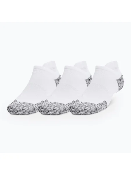 Bežecké ponožky Under Armour Dry Run Cushion No Show 3 pary white/halo gray/reflective biela