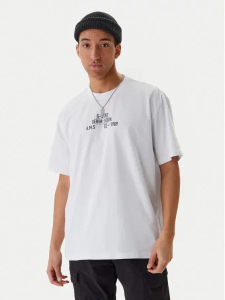 G-Star Raw Marškinėliai Multi Technique balta