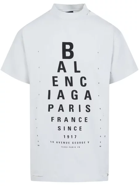 Tricou Balenciaga cu imagine alb
