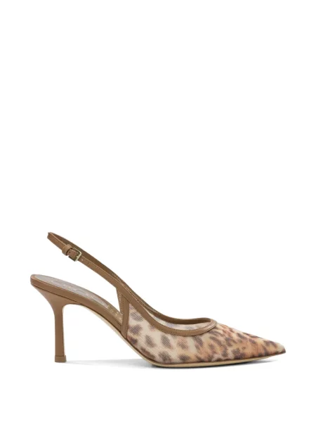Pantofi cu toc Ninalilou cu imagine cu model leopard maro