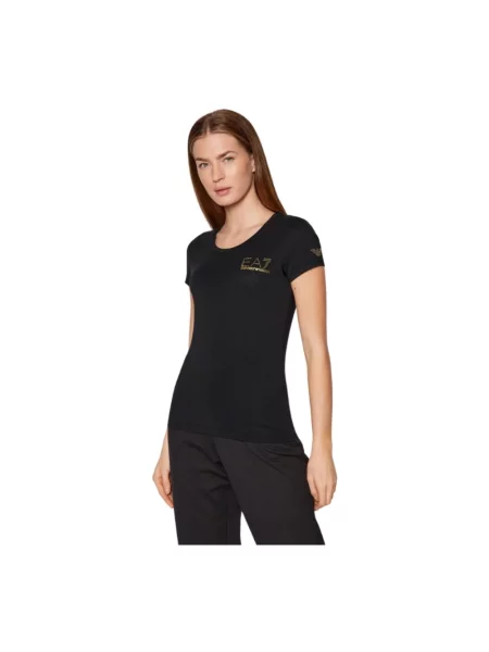 Koszulka z nadrukiem Ea7 Emporio Armani z nadrukiem czarna