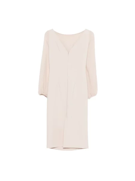 Sukienka mini D.exterior z długim rękawem beżowa