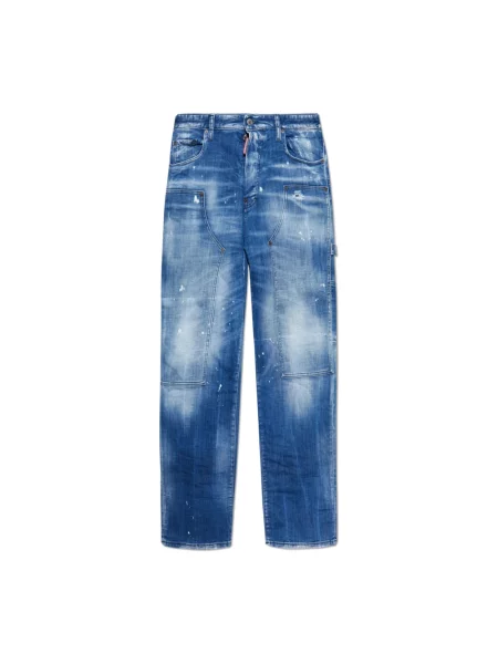 Szerokie jeansy Dsquared2 niebieskie