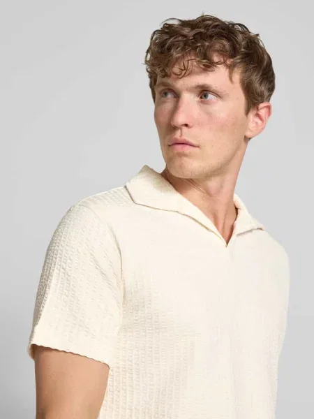 Koszulka polo o kroju regular fit z mieszanki bawełny Selected Homme białe
