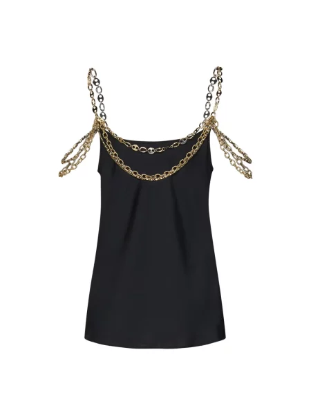 Satynowy top Paco Rabanne czarny