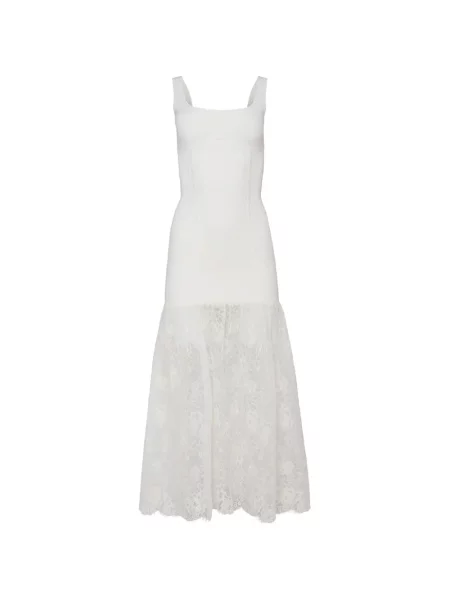 Rochie maxi Fleur Du Mal din dantelă alb