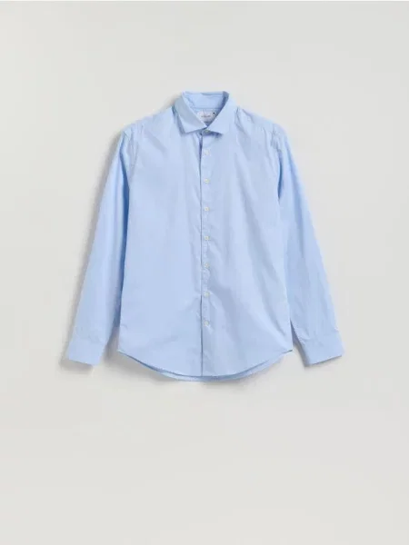 Reserved Cămașă slim fit din egiptean albastru-pal albastru