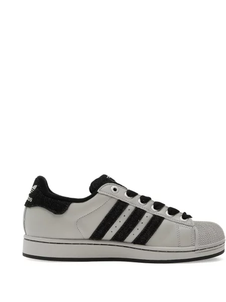 Długi sweter Adidas skórzany w paski czarny