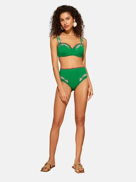 Love & roses Slip costum de baie / roz verde