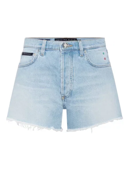 Szorty jeansowe Philipp Plein z logo niebieskie